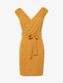 Robe perlée coeur-croisé - moutarde - 3