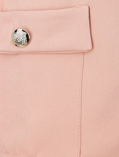 Robe portefeuille à manches courtes - Rose - 3