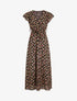 Robe longue cintrée imprimé roses irisées - Noir - 4
