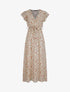 Robe longue cintrée imprimé roses irisées - Blanc - 1