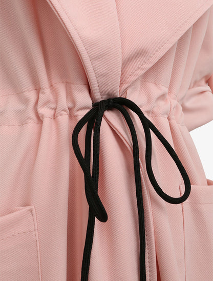 Trench fluide uni - Rose poudré - 3