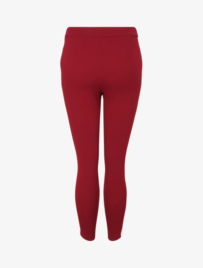 Pantalon jogger slim 7/8 taille haute - Bordeaux - 2