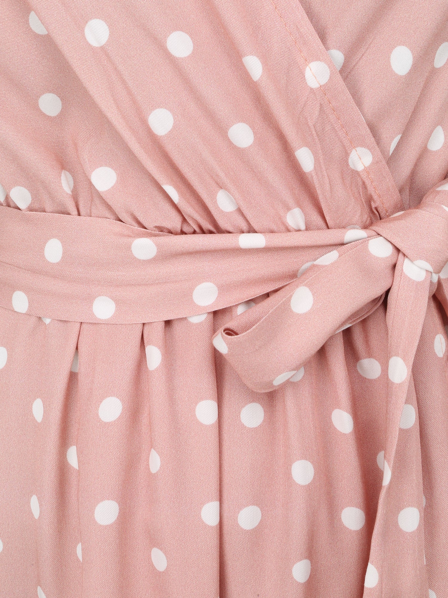 Robe courte portefeuille imprimé pois - Rose poudré - 3