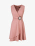 Robe patineuse sans manches à détail boucle ronde - Rose poudré - 4