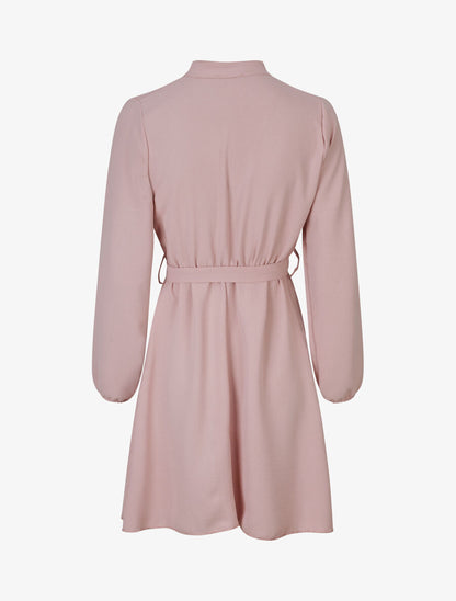 Robe patineuse à col tunisien - Rose - 2