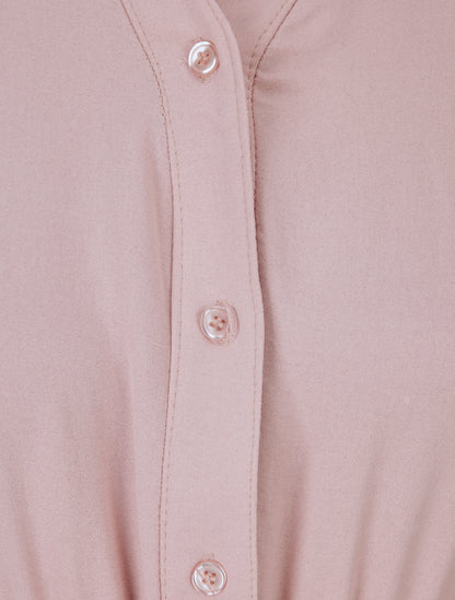 Robe patineuse à col tunisien - Rose - 3