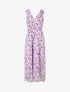 Robe imprimé feuilles à bretelles à détail noeud - Lilas - 1