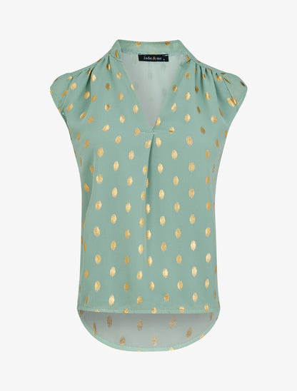 Top droit sans manches à imprimé pois irisés - Vert d&