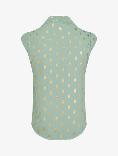 Top droit sans manches à imprimé pois irisés - Vert d&