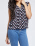 Top droit sans manches à imprimé pois stylisés - Noir - 1