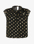 Top boule à pois stylisés et lamés - Noir - 1