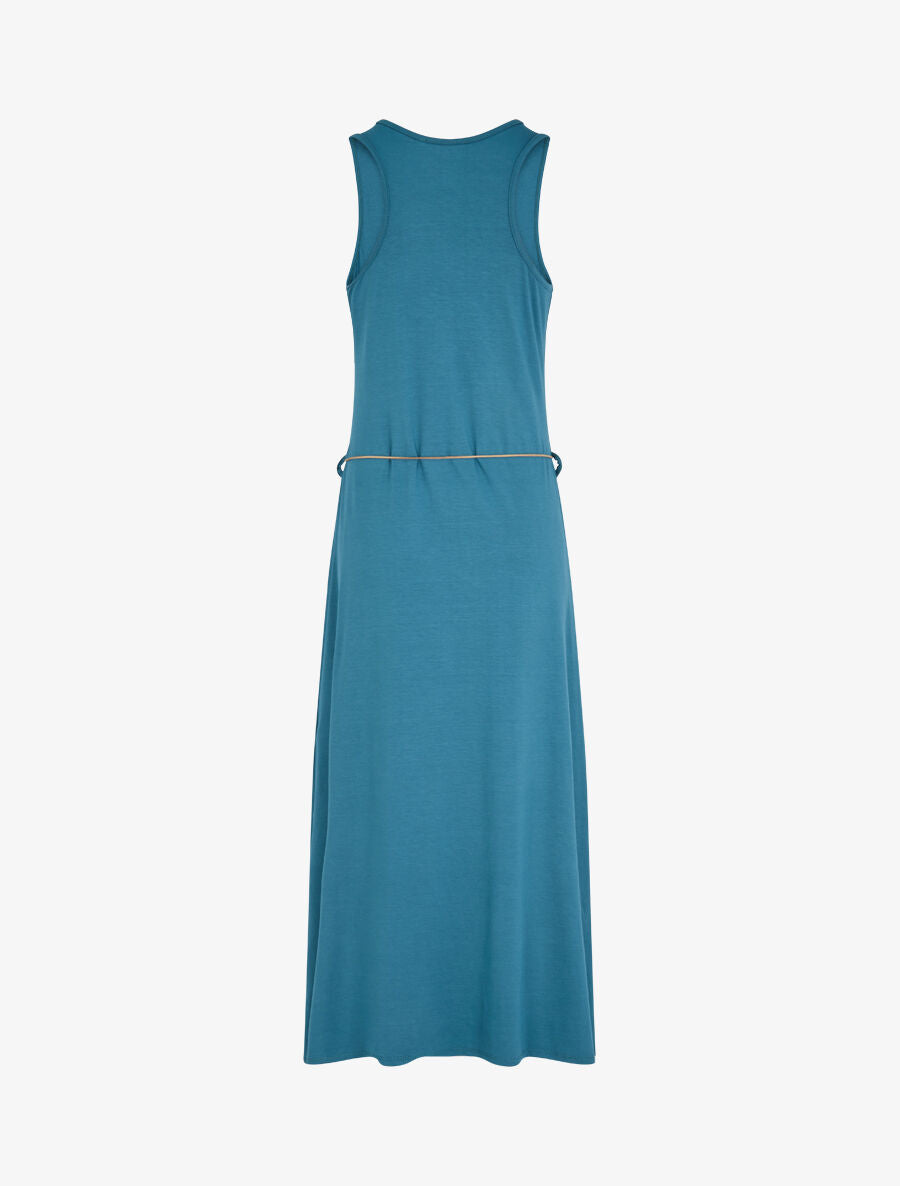 Robe longue basique sans manches - Bleu canard - 2