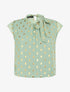 Top boule à pois stylisés et lamés - Vert clair - 4