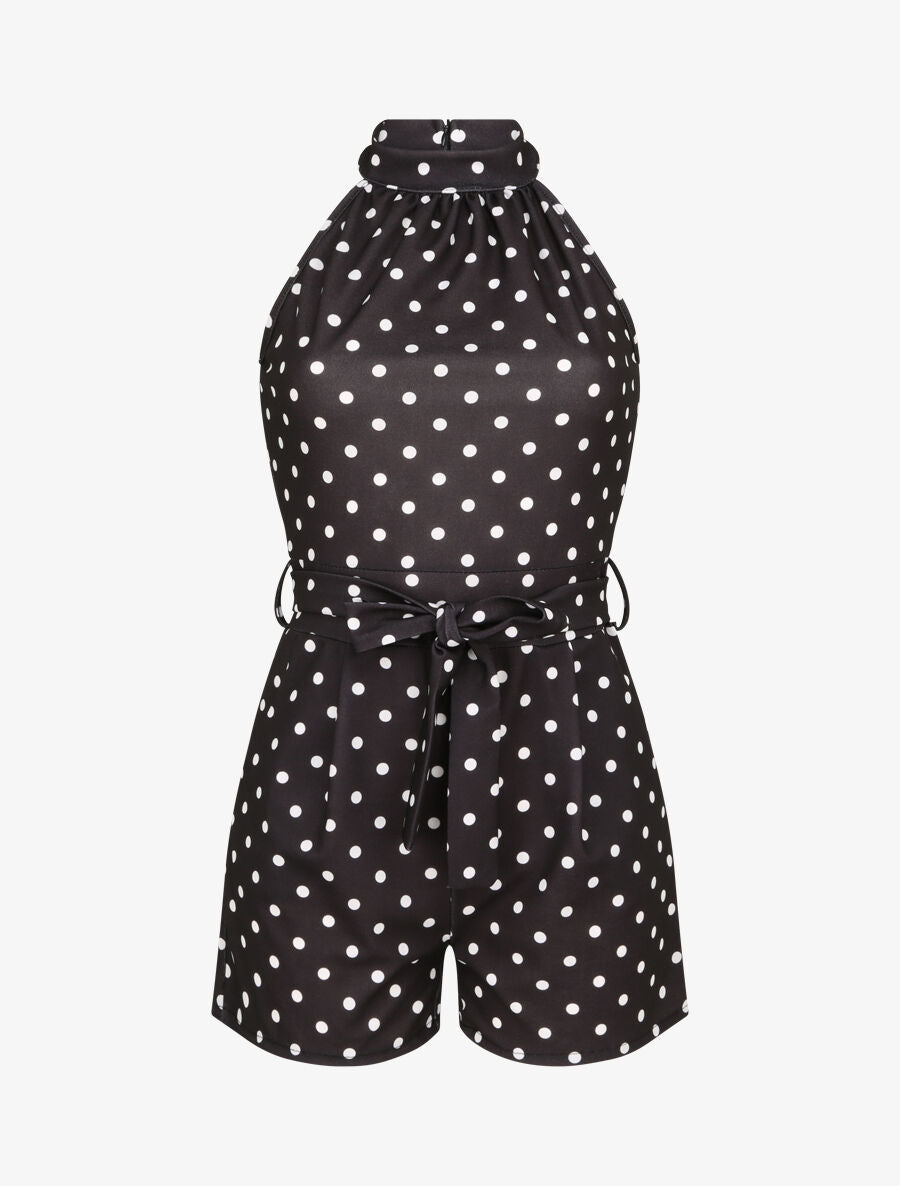 Combishort ajustée à pois - Noir - 1