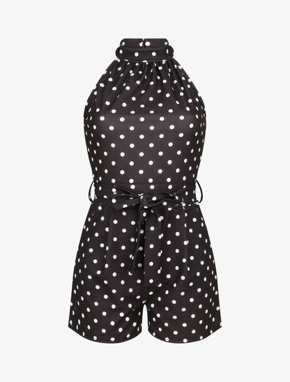 Combishort ajustée à pois - Noir - 1