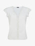 Top droit uni à détail crochet - Blanc - 1