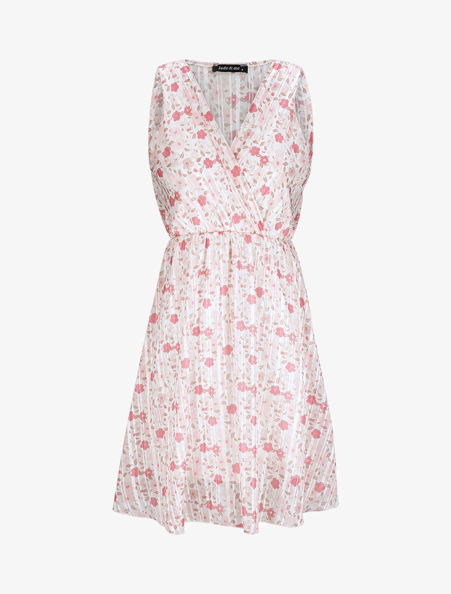 Robe patineuse imprimé printanier - Blanc - 1