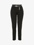 Pantalon droit uni à taille haute froncée - Noir - 1