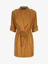 Veste droite mi-longue à col biseauté - Camel - 5
