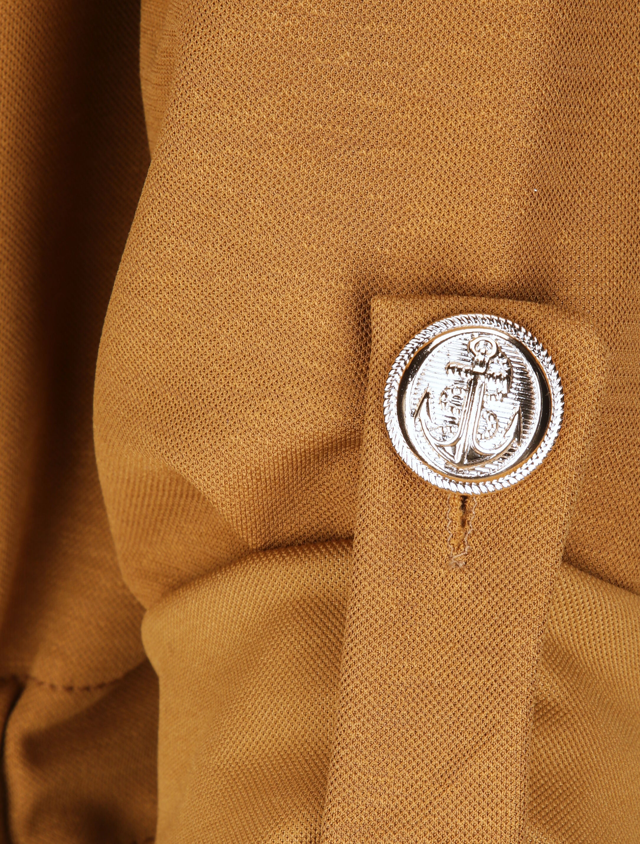 Veste droite mi-longue à col biseauté - Camel - 3