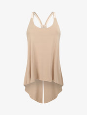 Top trapèze uni à bretelles style corde - Beige - 1