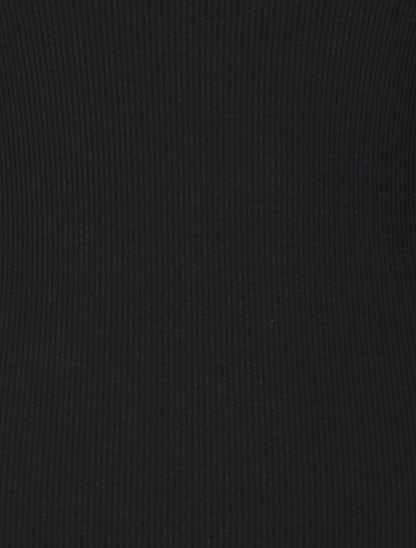 Débardeur slim uni à col rond dentelle - Noir - 3