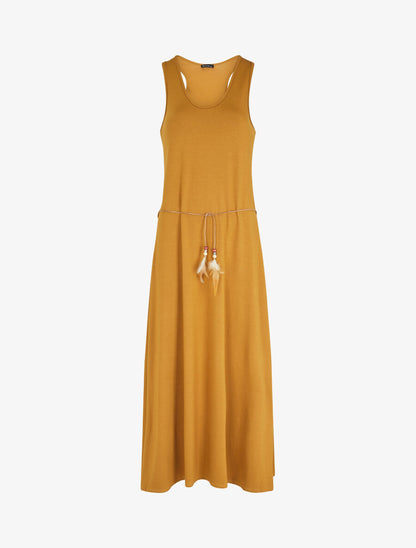 Robe longue basique sans manches - Moutarde - 4