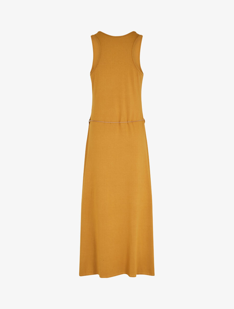 Robe longue basique sans manches - Moutarde - 2