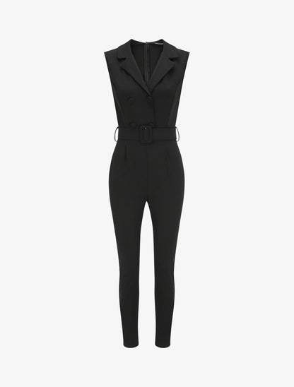 Combinaison carotte uni sans manches - Noir - 1