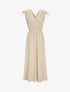 Robe longue cache-coeur à taille élastiquée - Beige - 1