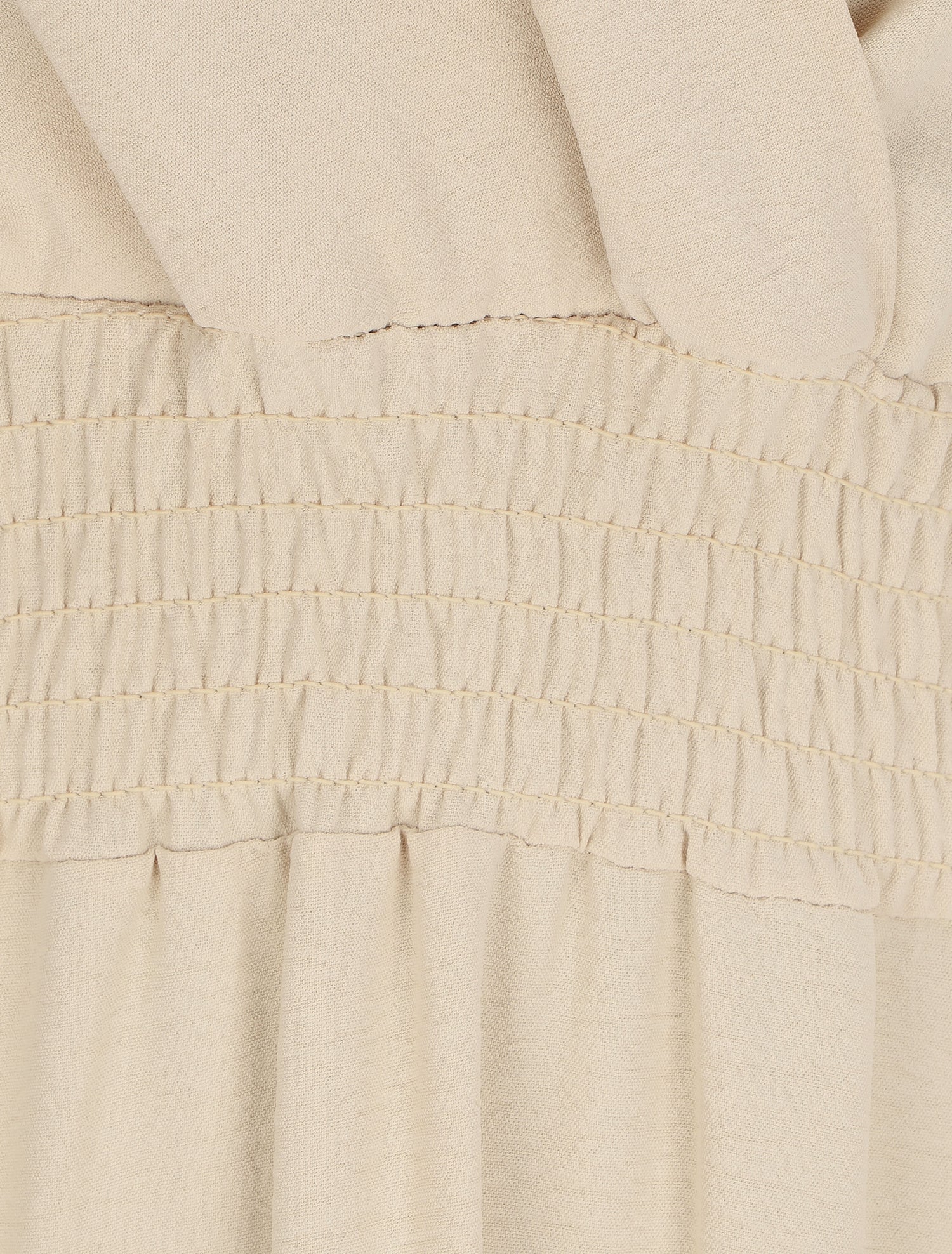 Robe longue cache-coeur à taille élastiquée - Beige - 3