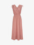 Robe longue cache-coeur à taille élastiquée - Rose - 1