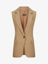 Blazer oversize uni sans manches - Camel - 4