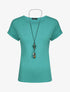 T-shirt slim uni manches courtes - Turquoise - 1