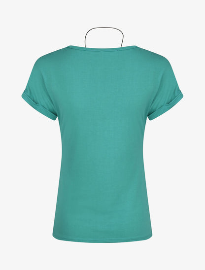 T-shirt slim uni manches courtes - Turquoise - 2
