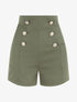 Short uni à boutons stylisés - Kaki - 5