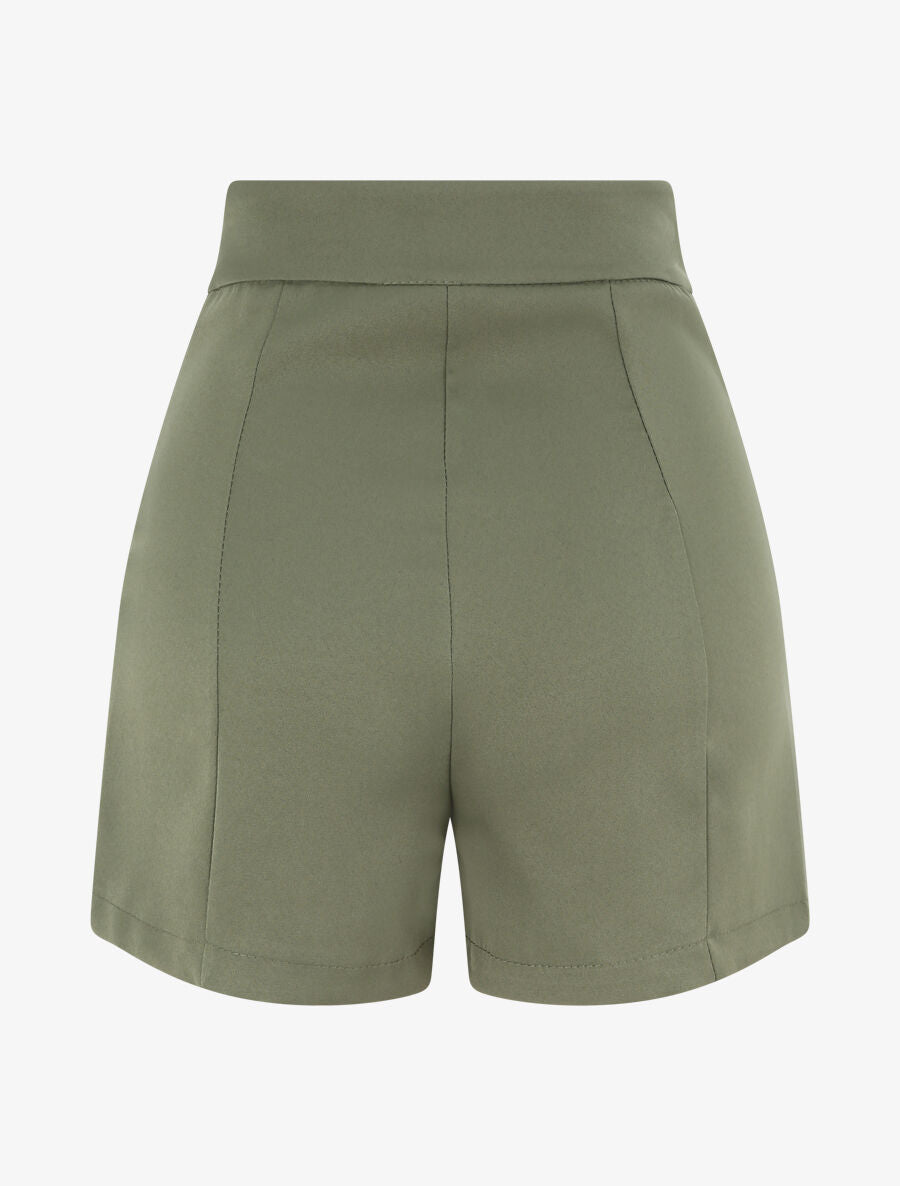 Short uni à boutons stylisés - Kaki - 2