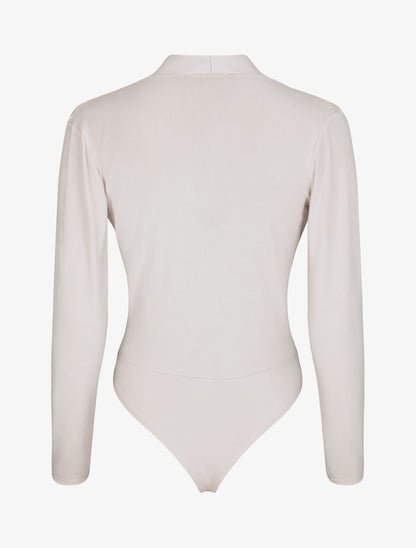 Body drapé à col cache-coeur - Beige - 2
