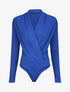 Body drapé à col cache-coeur - Bleu roi - 1