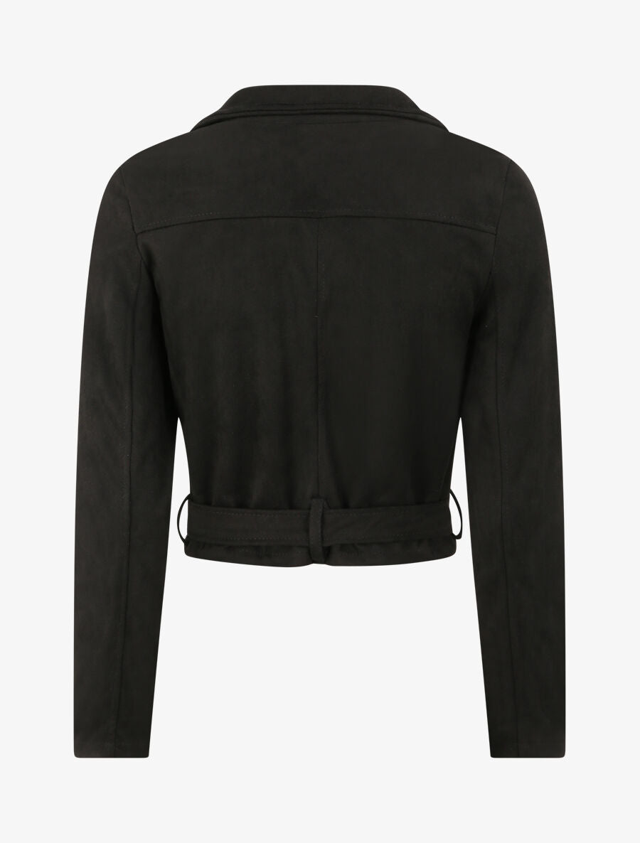 Veste courte en suédine - Noir - 2