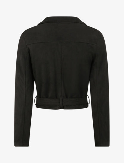 Veste courte en suédine - Noir - 2
