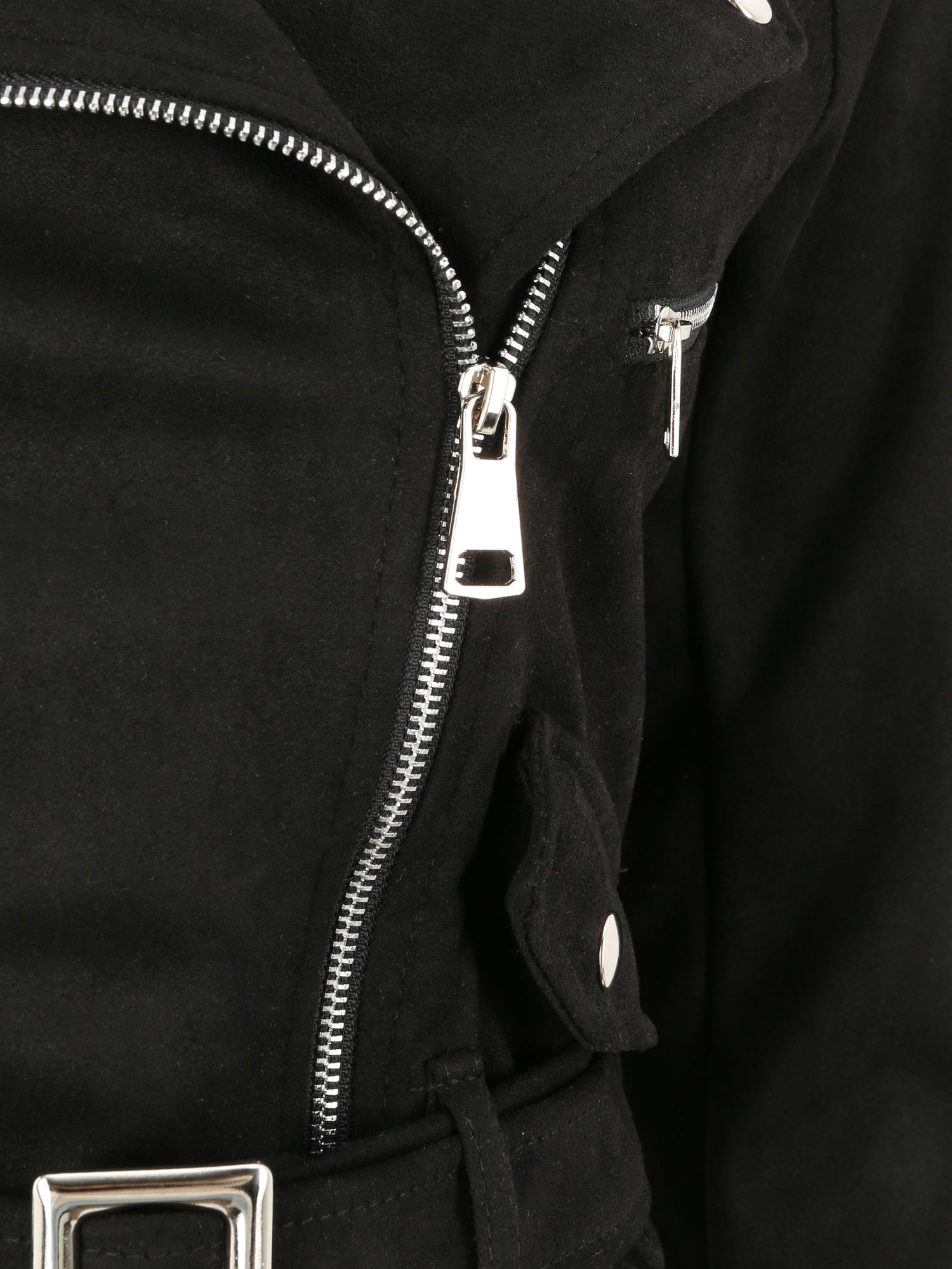 Veste courte en suédine - Noir - 3