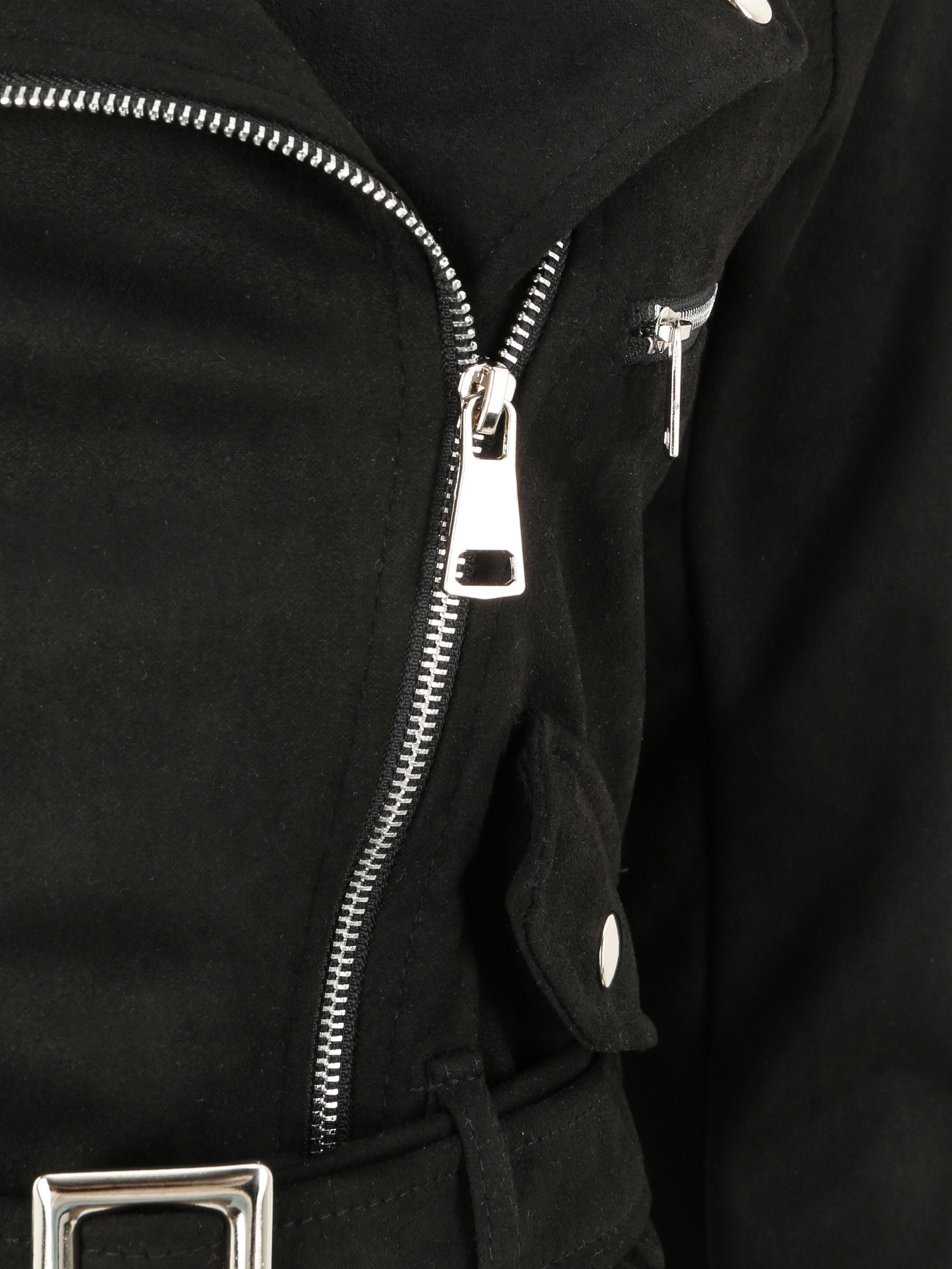 Veste courte en suédine - Noir - 3