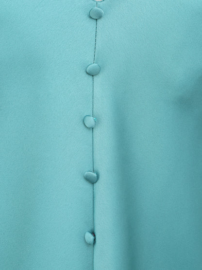 Caraco droit uni boutonné - Bleu - 3