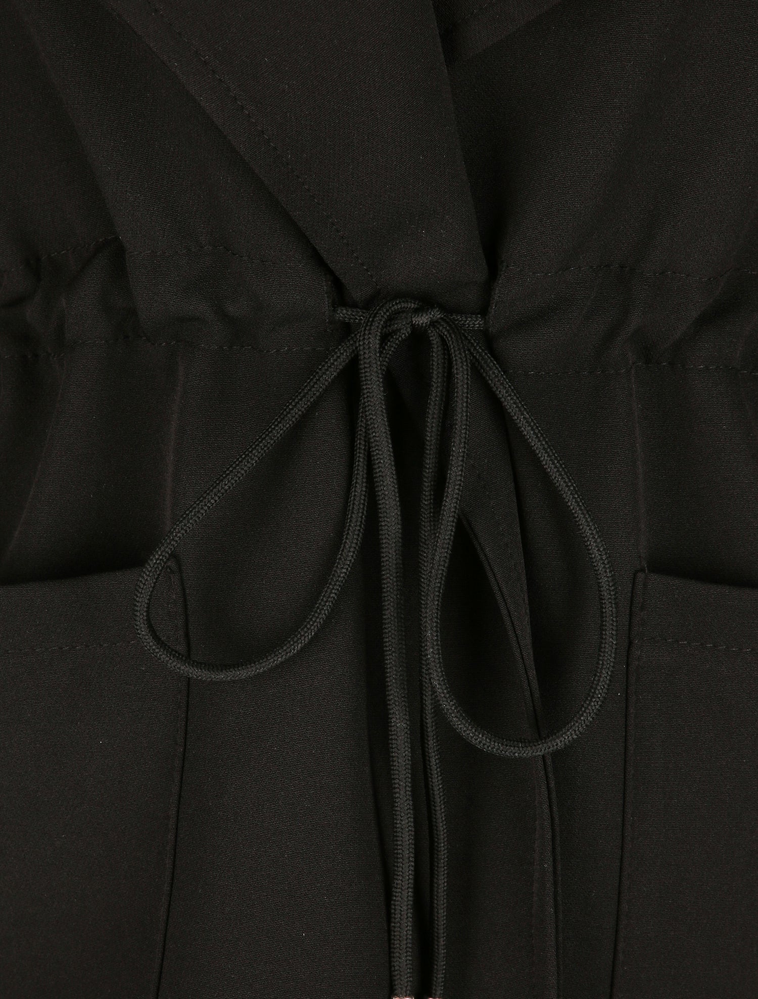 Veste droite unie à col cranté - Noir - 3