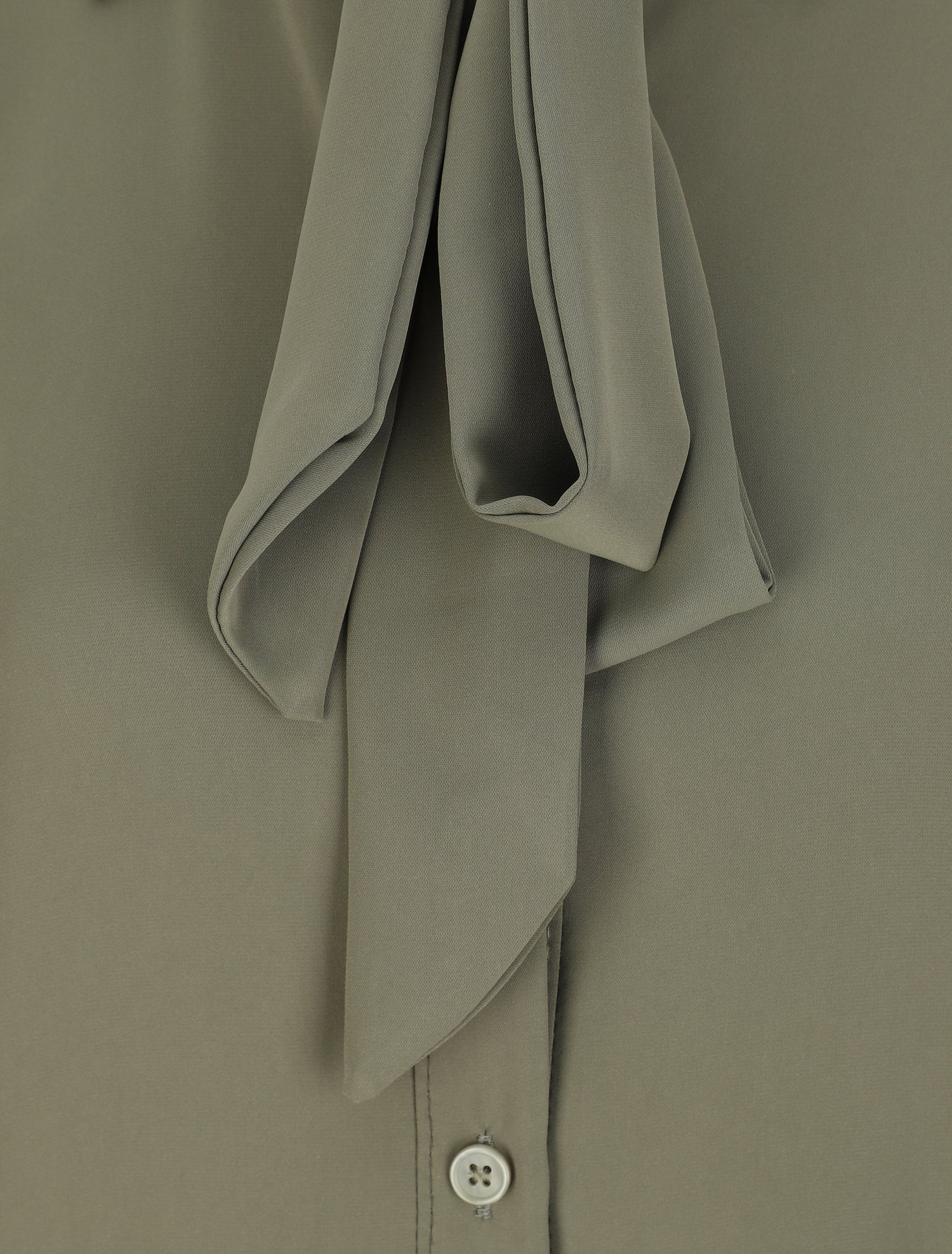 Chemise droite unie à col lavallière - Kaki - 3