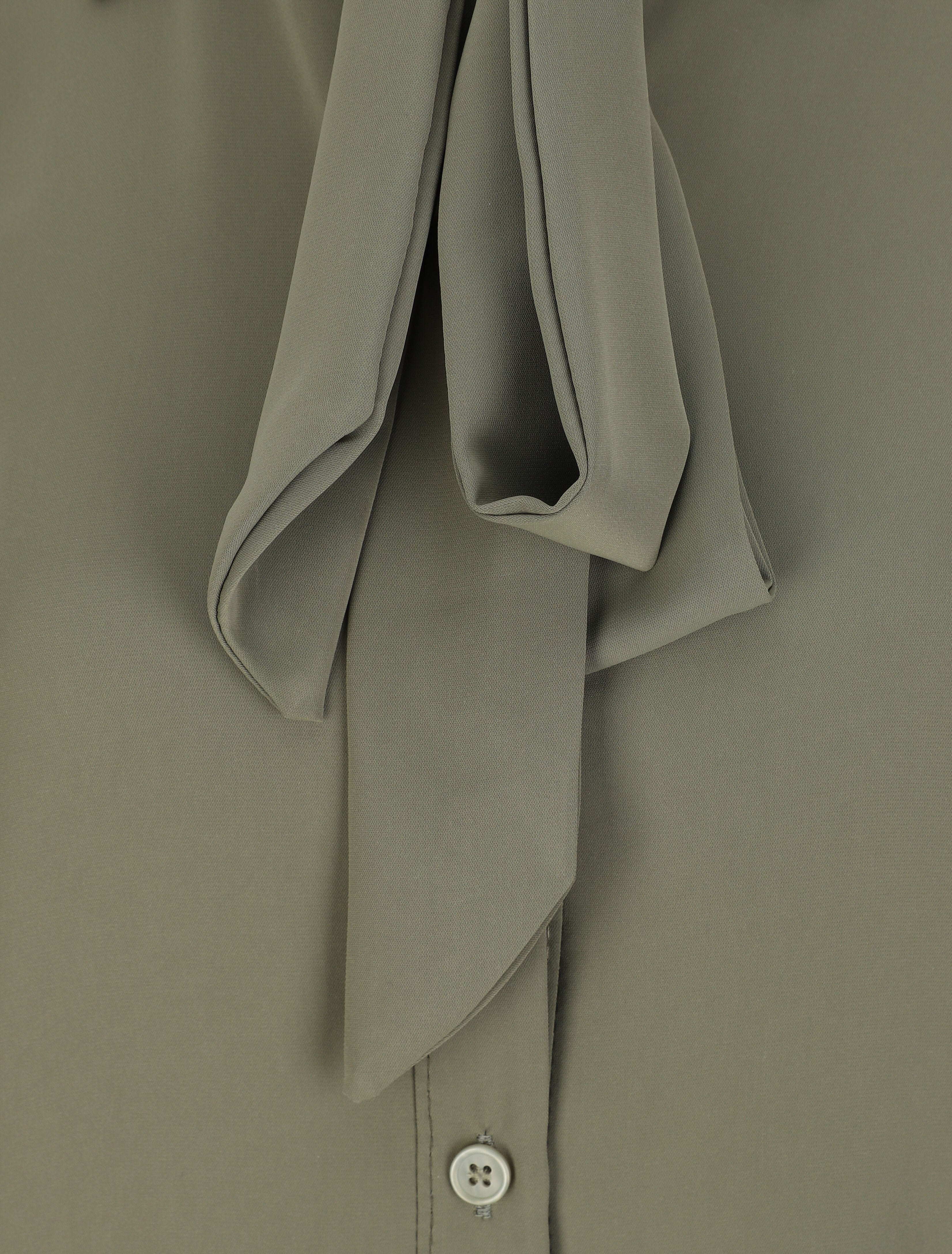 Chemise droite unie à col lavallière - Kaki - 3