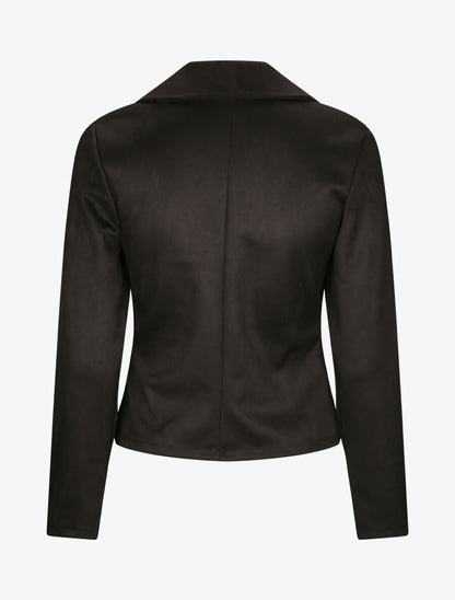 Perfecto droit en suédine poches zippées - Noir - 2