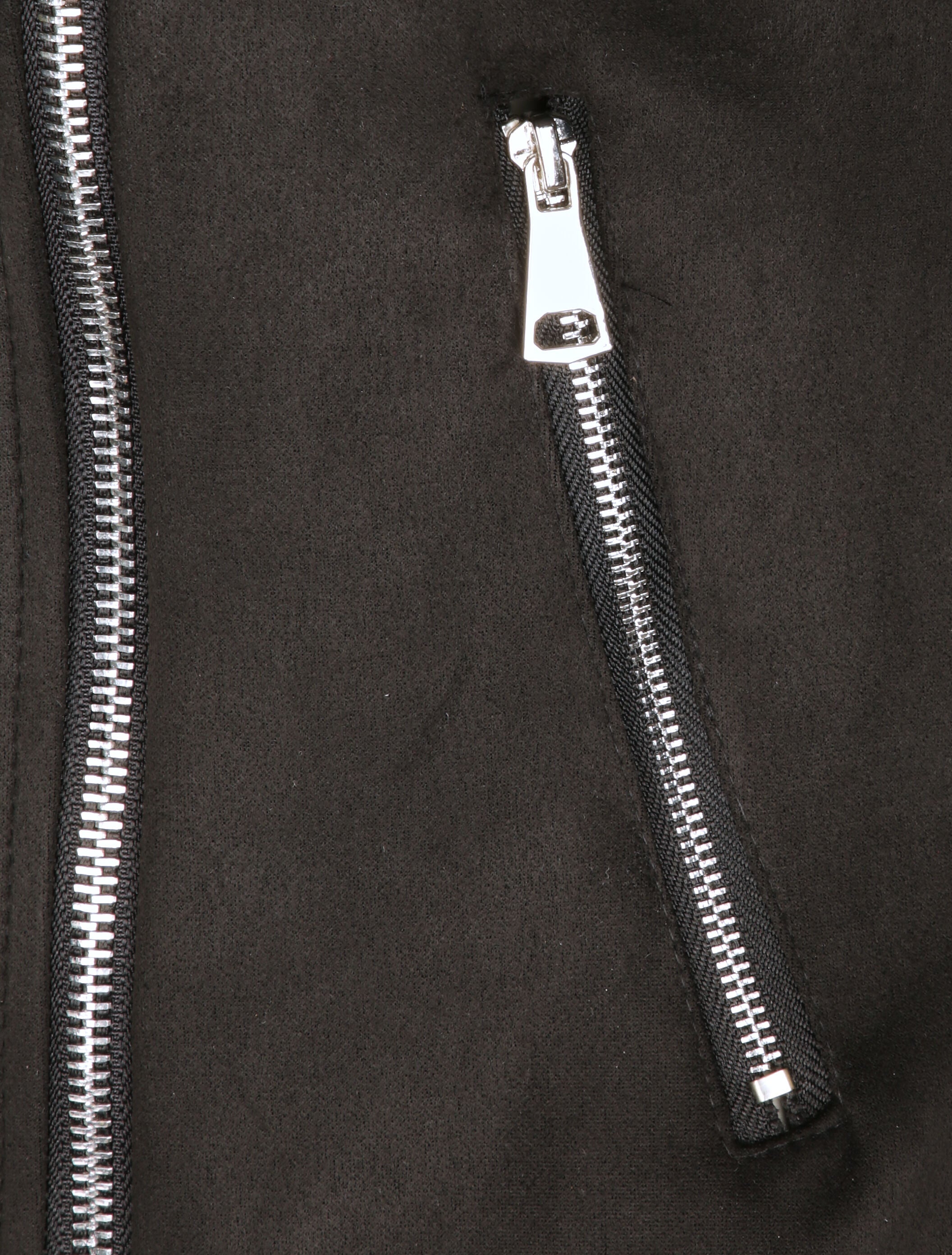 Perfecto droit en suédine poches zippées - Noir - 3