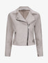 Perfecto droit en suédine poche zippée décorative - Gris clair - 1